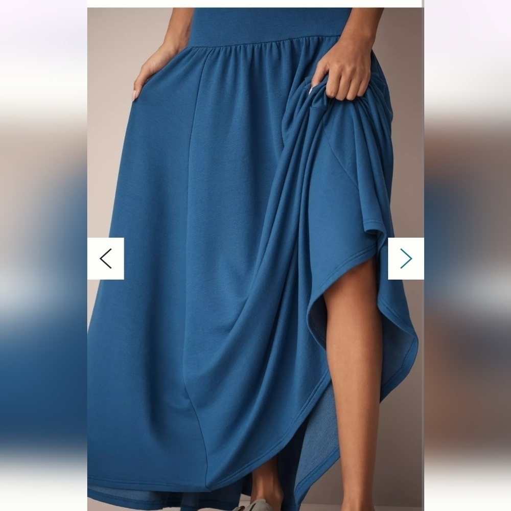 Anthropologie Sleeveless Sapphire Maxi Dress with Side Slit - Picture 4 of 9
